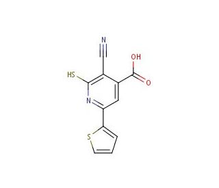 3-cyano-2-mercapto-6-thien-2-ylisonicotinic acid - chemical structure image