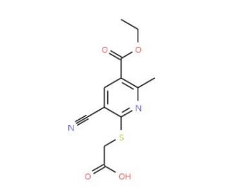 {[3-cyano-5-(ethoxycarbonyl)-6-methylpyridin-2-yl]thio}acetic acid - chemical structure image