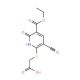 {[3-cyano-5-(ethoxycarbonyl)-6-oxo-1,6-dihydropyridin-2-yl]thio}acetic acid (CAS 851175-99-0) - chemical structure image