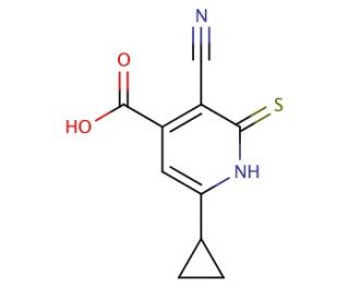 3-cyano-6-cyclopropyl-2-mercaptoisonicotinic acid - chemical structure image