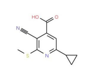 3-cyano-6-cyclopropyl-2-(methylthio)isonicotinic acid - chemical structure image