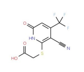 {[3-cyano-6-oxo-4-(trifluoromethyl)-1,6-dihydropyridin-2-yl]thio}acetic acid - chemical structure image