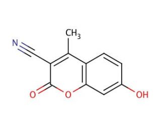 3-Cyano-7-hydroxy-4-methylcoumarin (CAS 2829-46-1) - chemical structure image