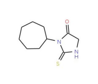 3-cycloheptyl-2-mercapto-3,5-dihydro-4H-imidazol-4-one - chemical structure image
