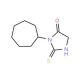 3-cycloheptyl-2-mercapto-3,5-dihydro-4H-imidazol-4-one - chemical structure image