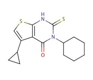 3-cyclohexyl-5-cyclopropyl-2-mercaptothieno[2,3-d]pyrimidin-4(3H)-one - chemical structure image