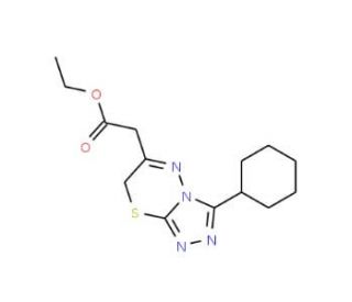 (3-Cyclohexyl-7H-[1,2,4]triazolo[3,4-b][1,3,4]thiadiazin-6-yl)-acetic acid ethyl ester - chemical structure image