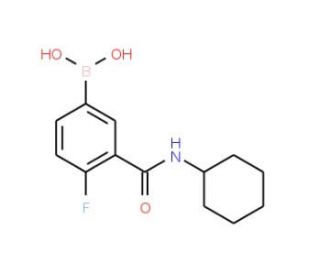 3-(Cyclohexylcarbamoyl)-4-fluorophenylboronic acid (CAS 874219-24-6) - chemical structure image
