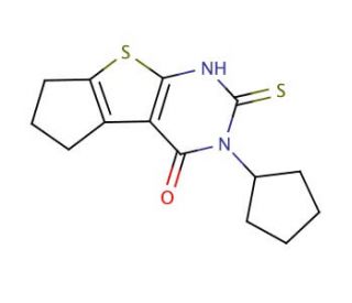 3-cyclopentyl-2-mercapto-3,5,6,7-tetrahydro-4H-cyclopenta[4,5]thieno[2,3-d]pyrimidin-4-one - chemical structure image