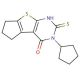 3-cyclopentyl-2-mercapto-3,5,6,7-tetrahydro-4H-cyclopenta[4,5]thieno[2,3-d]pyrimidin-4-one - chemical structure image
