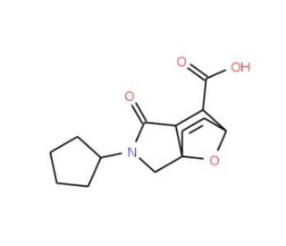 3-Cyclopentyl-4-oxo-10-oxa-3-aza-tricyclo-[5.2.1.0*1,5*]dec-8-ene-6-carboxylic acid - chemical structure image