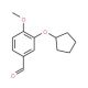 3-Cyclopentyloxy-4-methoxybenzaldehyde (CAS 67387-76-2) - chemical structure image