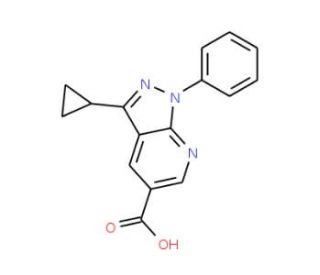 3-cyclopropyl-1-phenyl-1H-pyrazolo[3,4-b]pyridine-5-carboxylic acid - chemical structure image