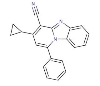 3-cyclopropyl-1-phenylpyrido[1,2-a]benzimidazole-4-carbonitrile - chemical structure image
