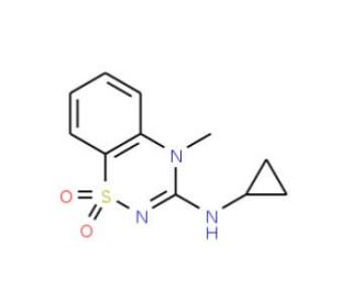 3-Cyclopropylamino-4-methyl-4H-1,2,4-benzothiadiazin-1,1-dioxide - chemical structure image