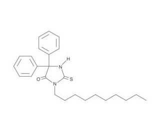 3-decyl-5,5&prime;-diphenyl-2-thioxo-4-imidazolidinone (CAS 875014-22-5) - chemical structure image