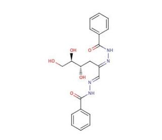 3-Deoxy-D-erythro-hexos-2-ulose-bis-benzoylhydrazone (CAS 32443-70-2) - chemical structure image