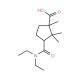3-Diethylcarbamoyl-1,2,2-trimethyl-cyclopentanecarboxylic acid - chemical structure image