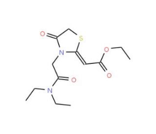 (3-Diethylcarbamoylmethyl-4-oxo-thiazolidin-2-ylidene)-acetic acid ethyl ester - chemical structure image