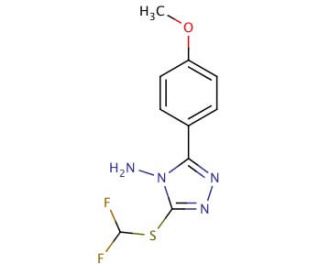 3-Difluoromethylsulfanyl-5-(4-methoxy-phenyl)-[1,2,4]triazol-4-ylamine - chemical structure image