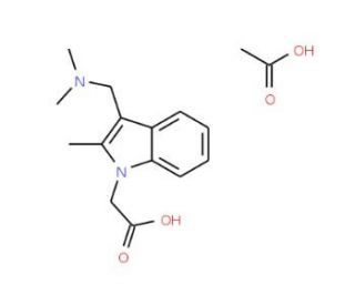 (3-Dimethylaminomethyl-2-methyl-indol-1-yl)-acetic acid acetate - chemical structure image