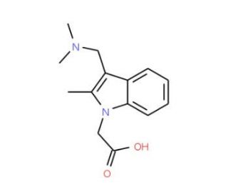 (3-Dimethylaminomethyl-2-methyl-indol-1-yl)-acetic acid - chemical structure image
