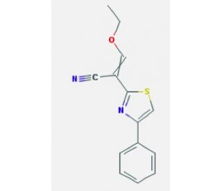 3-ethoxy-2-(4-phenyl-1,3-thiazol-2-yl)prop-2-enenitrile (CAS 709039-11-2) - chemical structure image