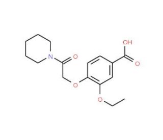 3-ethoxy-4-(2-oxo-2-piperidin-1-ylethoxy)benzoic acid - chemical structure image