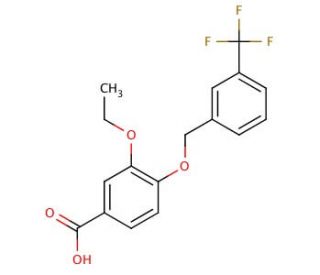 3-Ethoxy-4-{[3-(trifluoromethyl)benzyl]-oxy}benzoic acid - chemical structure image