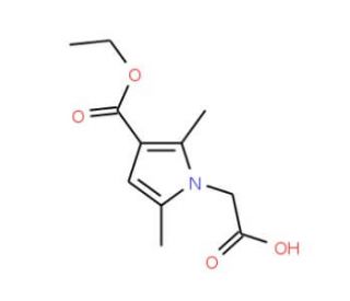 [3-(Ethoxycarbonyl)-2,5-dimethyl-1H-pyrrol-1-yl]-acetic acid - chemical structure image