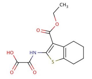 {[3-(ethoxycarbonyl)-4,5,6,7-tetrahydro-1-benzothien-2-yl]amino}(oxo)acetic acid - chemical structure image