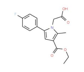 [3-(Ethoxycarbonyl)-5-(4-fluorophenyl)-2-methyl-1H-pyrrol-1-yl]acetic acid - chemical structure image