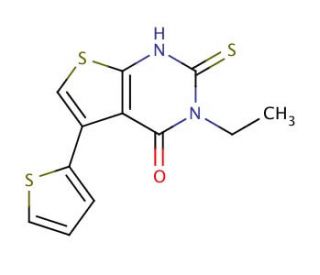 3-ethyl-2-mercapto-5-thien-2-ylthieno[2,3-d]pyrimidin-4(3H)-one - chemical structure image