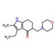 3-ethyl-2-methyl-5-(morpholin-4-ylmethyl)-4,5,6,7-tetrahydro-1H-indol-4-one 的分子结构, CAS编号: 7416-34-4 3-ethyl-2-methyl-5-(morpholin-4-ylmethyl)-4,5,6,7-tetrahydro-1H-indol-4-one (CAS 7416-34-4) - chemical structure image