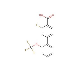 3-fluoro-2&prime;-(trifluoromethoxy)-1,1&prime;-biphenyl-4-carboxylic acid - chemical structure image