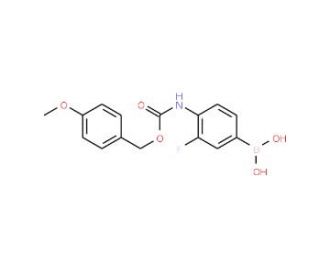 3-Fluoro-4-[(4-methoxybenzyloxy)carbonylamino]benzeneboronic acid (CAS 913835-49-1) - chemical structure image