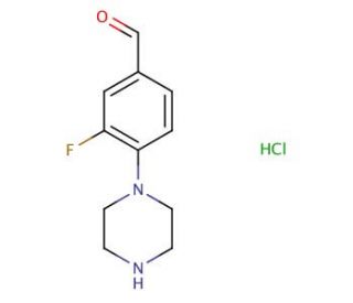 3-Fluoro-4-(1-piperazino)-benzaldehydehydrochloride - chemical structure image