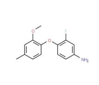 3-Fluoro-4-(2-methoxy-4-methylphenoxy)aniline - chemical structure image