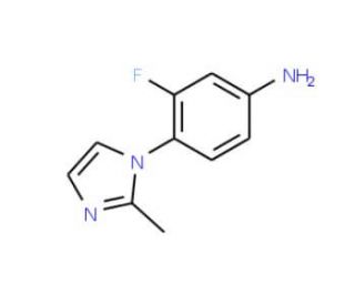 3-fluoro-4-(2-methyl-1H-imidazol-1-yl)aniline (CAS 209960-27-0) - chemical structure image