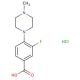 3-fluoro-4-(4-methylpiperazin-1-yl)benzoic acid hydrochloride - chemical structure image