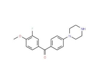 (3-Fluoro-4-methoxy-phenyl)-(4-piperazin-1-yl-phenyl)-methanone - chemical structure image