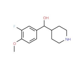 (3-Fluoro-4-methoxy-phenyl)-piperidin-4-yl-methanol (CAS 1155563-13-5) - chemical structure image