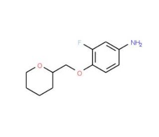 3-Fluoro-4-(tetrahydro-2H-pyran-2-ylmethoxy)-phenylamine - chemical structure image