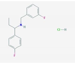 [(3-fluorophenyl)methyl][1-(4-fluorophenyl)propyl]amine hydrochloride - chemical structure image