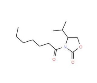 3-Heptanoyl-4-(S)-isopropyl-oxazolidin-2-one (CAS 145588-98-3) - chemical structure image