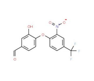 3-Hydroxy-4-(2-nitro-4-trifluoromethyl-phenoxy)-benzaldehyde - chemical structure image
