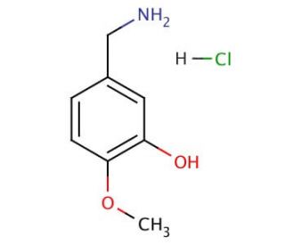 3-Hydroxy-4-methoxybenzylamine hydrochloride (CAS 42365-68-4) - chemical structure image