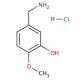 3-Hydroxy-4-methoxybenzylamine hydrochloride (CAS 42365-68-4) - chemical structure image
