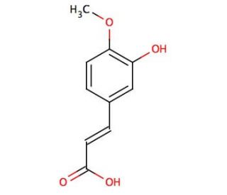3-Hydroxy-4-methoxycinnamic Acid (CAS 537-73-5) - chemical structure image