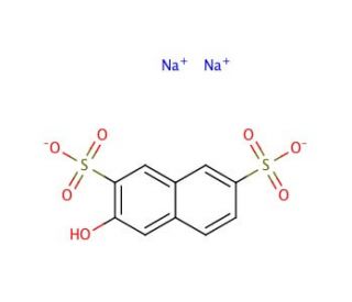 3-Hydroxynaphthalene-2,7-disulfonic acid disodium salt (CAS 135-51-3) - chemical structure image